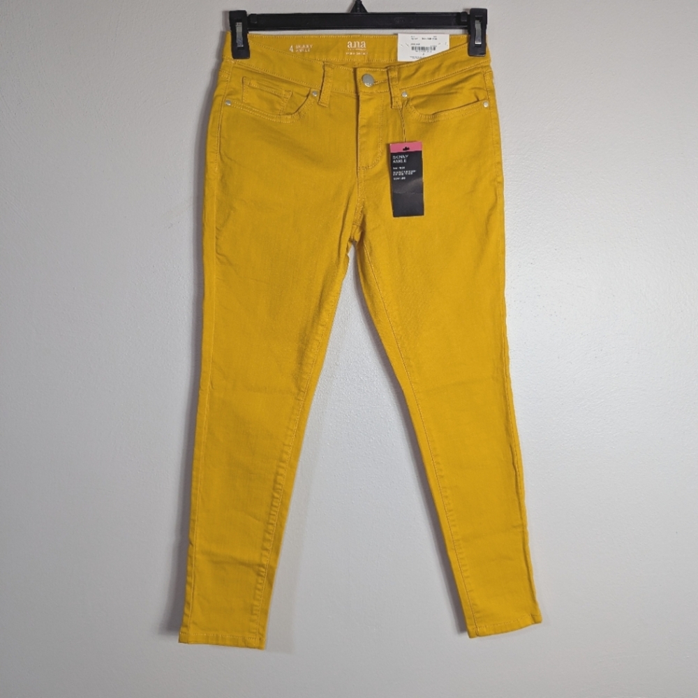 4 NWT A.N.A. Zinnia Gold Mid-Rise Skinny Ankle Jeans